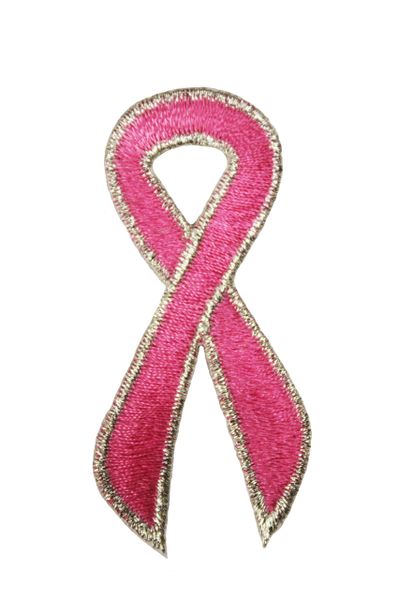 PINK RIBBON - Breast Cancer Awareness Embroidered IRON ON PATCH CREST BADGE