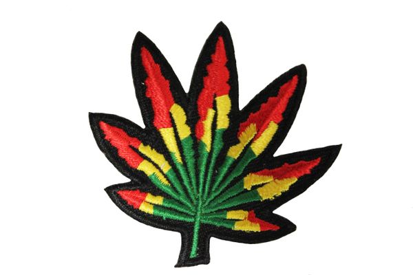 CANNABIS MARIJUANA WEED LEAF COLORED IRON ON PATCH CREST BADGE...NEW
