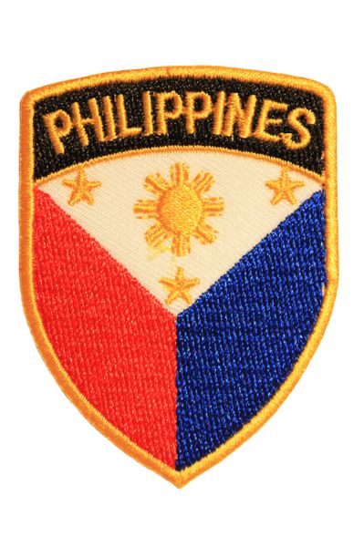 PHILIPPINES Country Flag Logo Shield Shape Iron On PATCH CREST BADGE