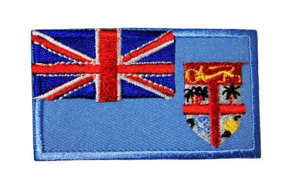 FIJI NATIONAL COUNTRY FLAG IRON ON PATCH CREST BADGE ... 1.5 X 2.5 INCHES .. NEW