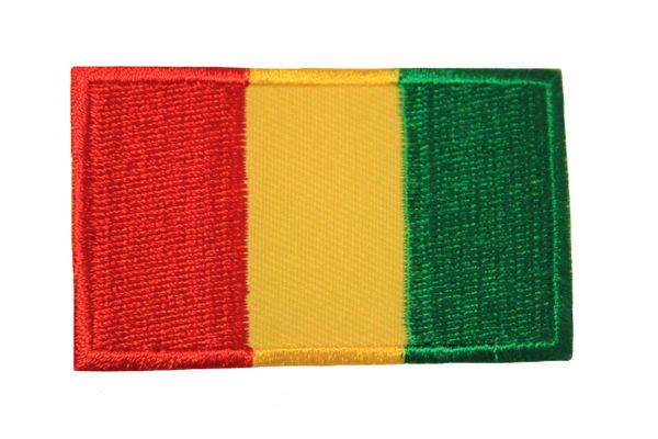 GUINEA NATIONAL COUNTRY FLAG IRON ON PATCH CREST BADGE .. 1.5 X 2.5 INCHES .. NEW