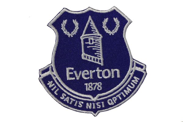 EVERTON 1878 NIL SATIS NISI OPTIMUM Football Club Embroidered Iron - On PATCH CREST BADGE .. SIZE : 3" X 3" Inch