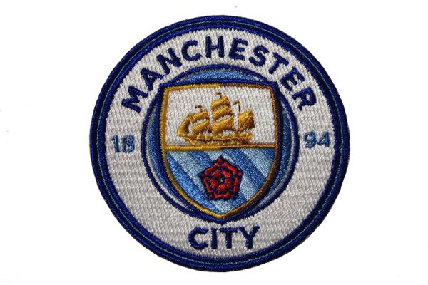 MANCHESTER CITY 1894 Football Club Embroidered Iron - On PATCH CREST BADGE .. SIZE : 2.5" Inch ROUND