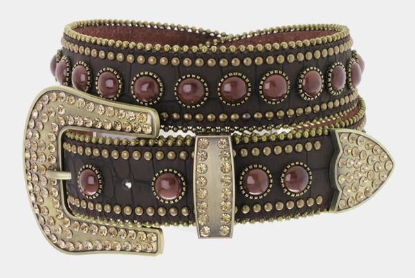 Premium Rhinestones & Studs Western Belt