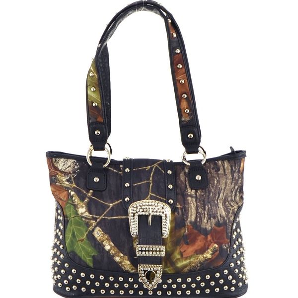 Mossy Camouflage Buckle Accent Shoulder Bag Handbag - Camouflage