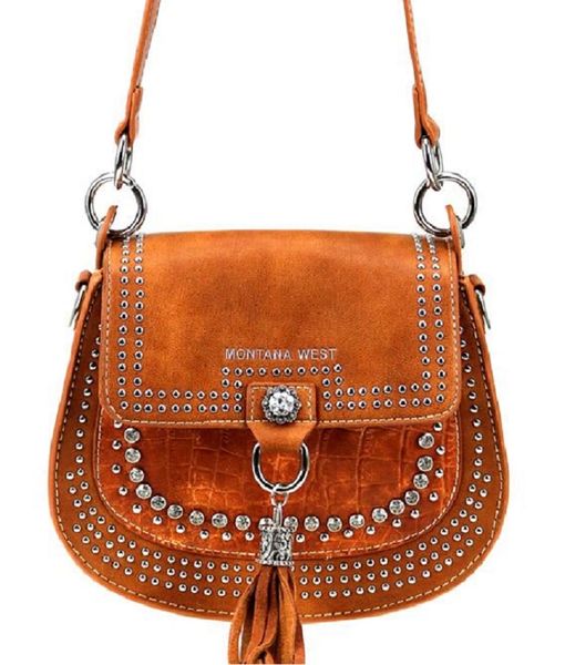 Montana West Brown Crossbody Safari Saddle Bag  Montana West, American  Bling, Trinity Ranch Western Purses & Bags