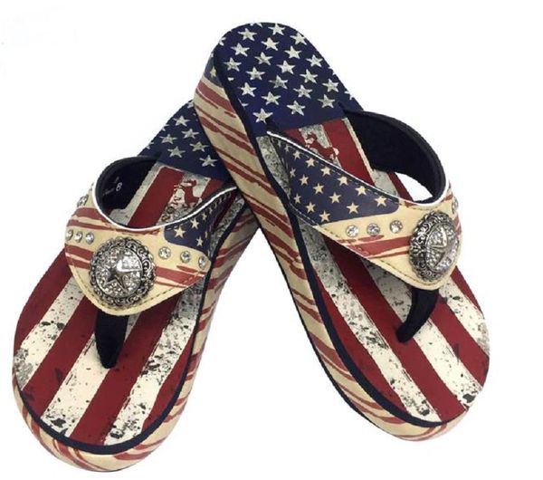 Patriotic American Pride Montana West Flip Flops Montana West