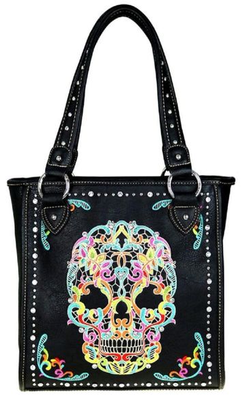 Sugar Skull Concealed Carry Bag Tote Montana West American