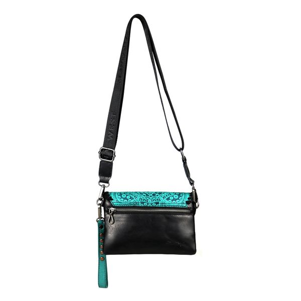 Montana West Tooled Leather Crossbody Bag - Black | Montana West ...