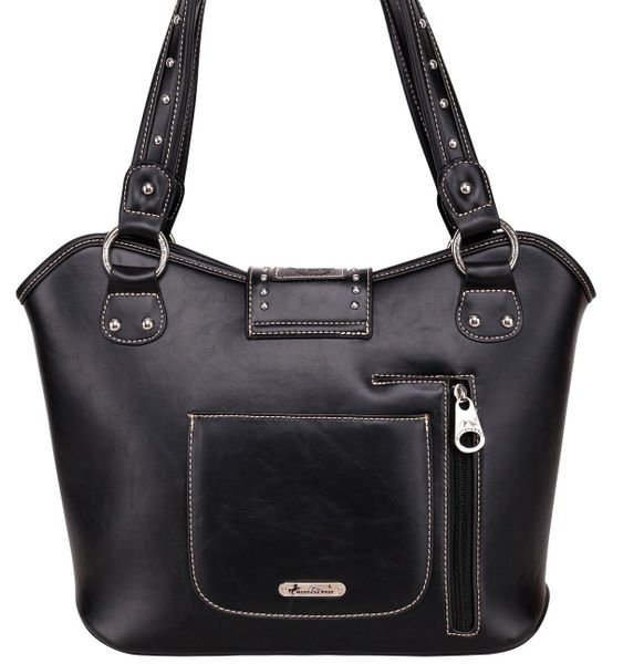 Concealed Carry Montana West Tooled Leather Shoulder Bag BLK Montana