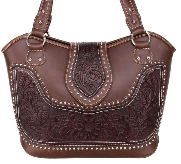 Concealed Carry Montana West Tooled Leather Shoulder Bag Cf Montana