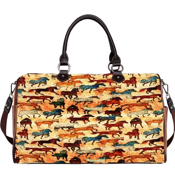 Printed Canvas Weekender Bag