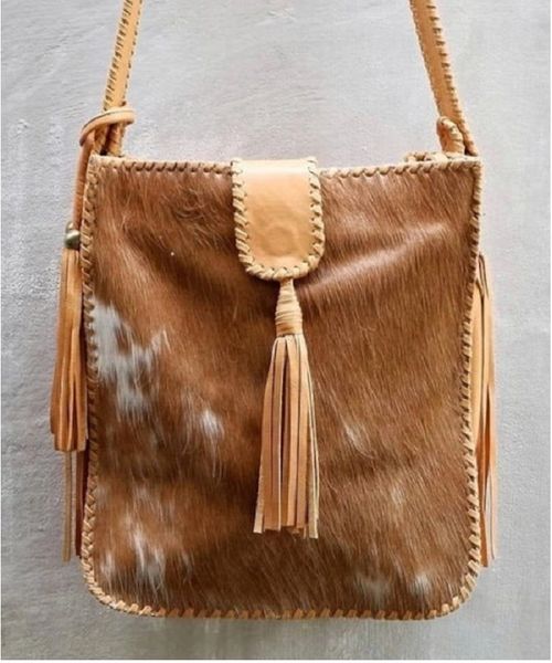 Sioux Tribe Cowhide Crossbody Messenger Purse