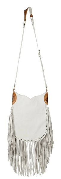 White Fringe Bohemian Tooled Leather Messenger Crossbody Bag Purse   Montana West, American Bling, Trinity Ranch Western Purses & Bags