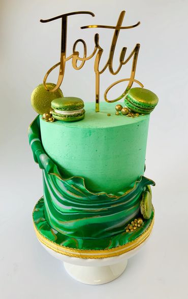 birthday cakes in dc, forty birthday cake, emerald cakes, marble cake, fault line cake