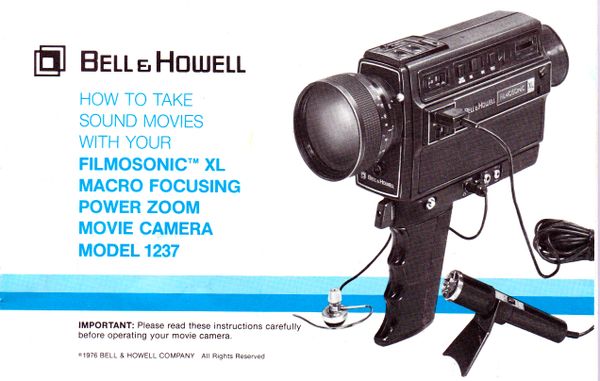 Instruction Manual: How To Take Sound Movies with B&H Filmosonic XL - Model 1237