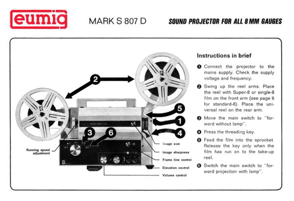 Instruction Manual: Eumig Mark S 807D Sound Movie Projector