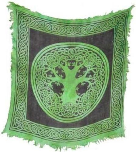 Spelled Altar Cloth - Protection, Recharging, Helps Bonding - Green Tree Of Life