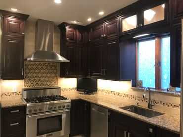 Bensonhurst kitchen stove and sink view