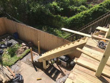 New deck construction step progress