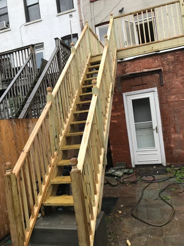 New construction deck stairs