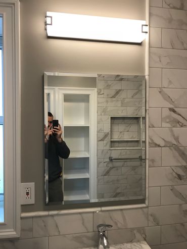 Bay Ridge Bathroom renovation vanity mirror and light