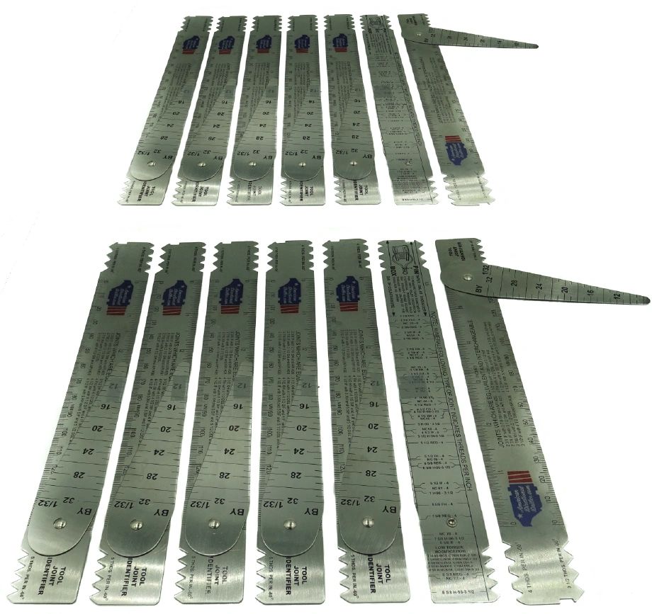 3 Drill Pipe Connection Thread Identification Ruler with Nozzle Gauge