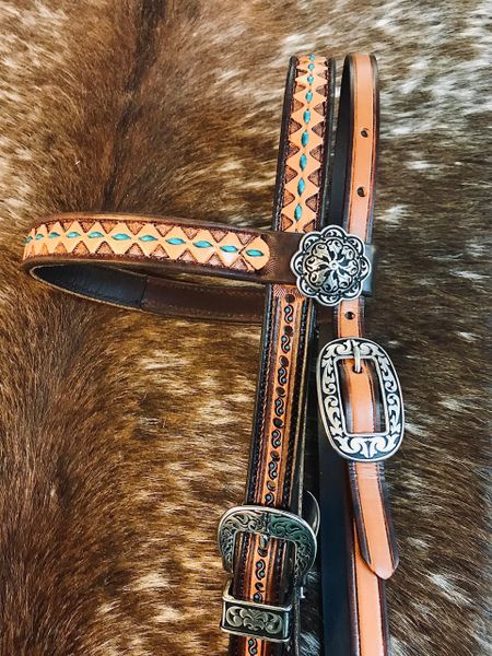 Buckstitch Browband Headstall 1 inch | Olen Clark Custom Saddles and Tack