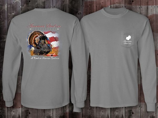 American Strutter Comfort Colors 'A Timeless American Tradition' Long Sleeve T- Shirt (Granite)
