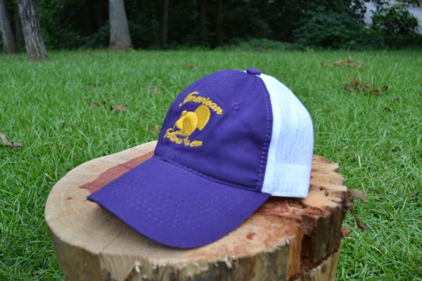 American Strutter Mesh Adjustable Hat (Purple and Gold with White Mesh)