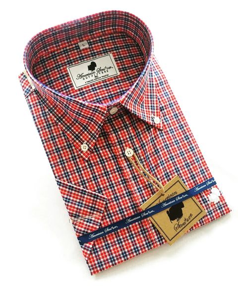 American Strutter 'Red, White, and Blue' Short Sleeve Button Down ...