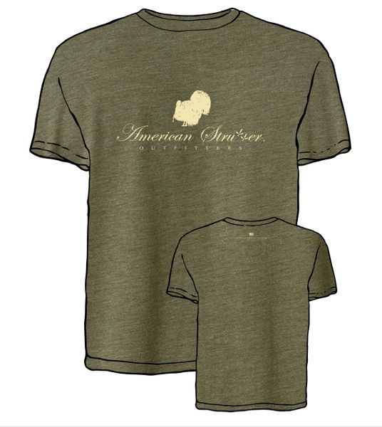 American Strutter 'Relaxed Vintage' Series Short Sleeve T-Shirt (Olive)