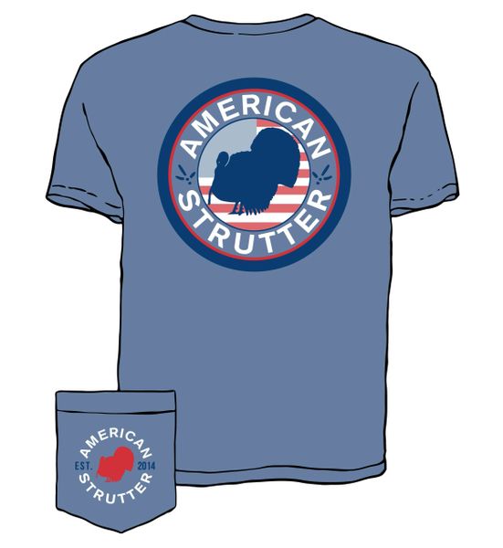 American Strutter 'Strutting Patriot' Short Sleeve Comfort Colors (Blue Jean)