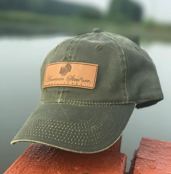 American Strutter® Olive Waxed Hat with Leather Patch