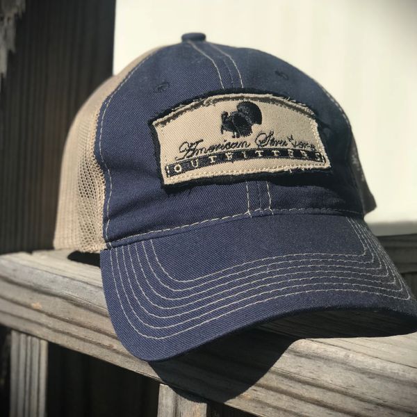 American Strutter® Navy and Tan Mesh Patch Hat | American Strutter