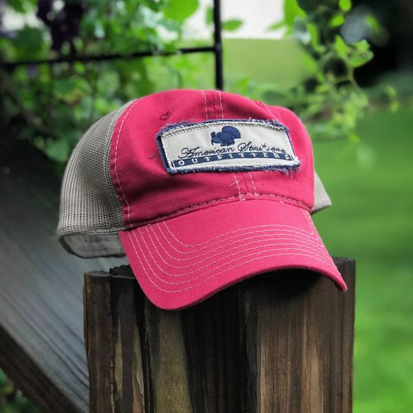 American Strutter® Red and Tan Mesh Patch Hat