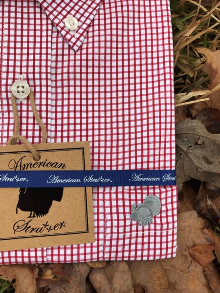 American Strutter® 'Crimson/White' Gingham Button Down Shirt