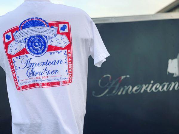 American Strutter 'American Label' (White) Short Sleeve T-Shirt