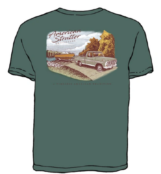 American Strutter ‘Fall Adventure’ Short Sleeve T-Shirt (Spruce)