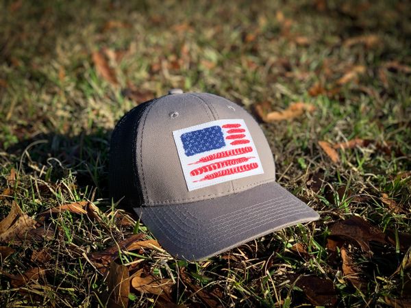 American Strutter ‘Feather Flag’ Patch Hat (Charcoal and Black)