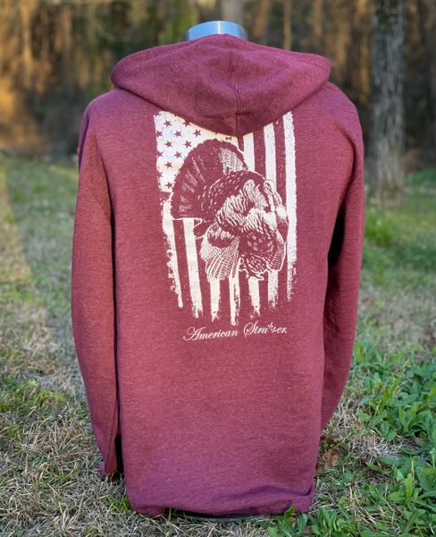 AMERICAN STRUTTER 'STRUT MARKS' HOODIE (MAROON)