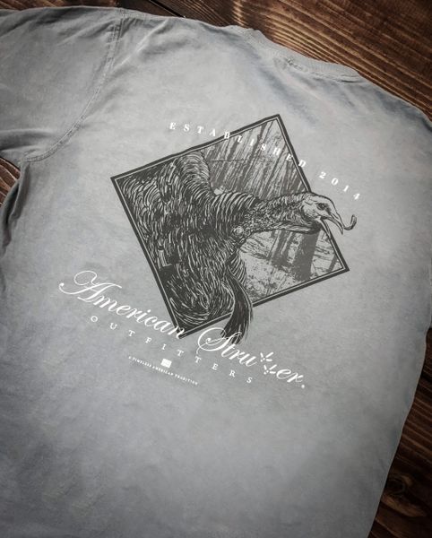 American Strutter “Diamond Gobbler” Short Sleeve T-Shirt (Granite Gray)