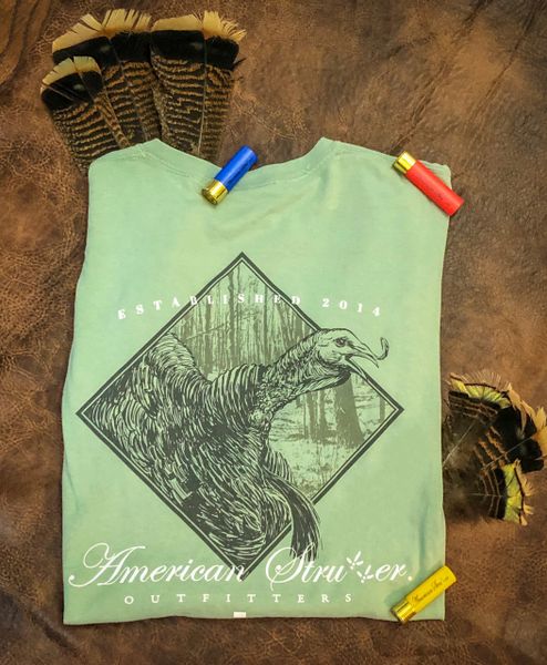 AMERICAN STRUTTER “DIAMOND GOBBLER” SHORT SLEEVE T-SHIRT (BAY GREEN)