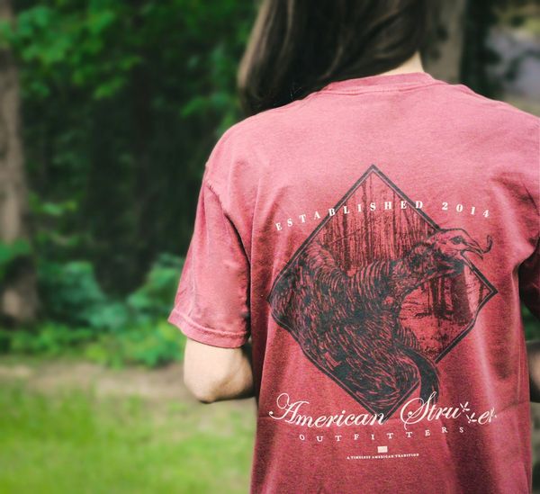 American Strutter ‘Diamond Gobbler’ Short Sleeve T-Shirt (Crimson)