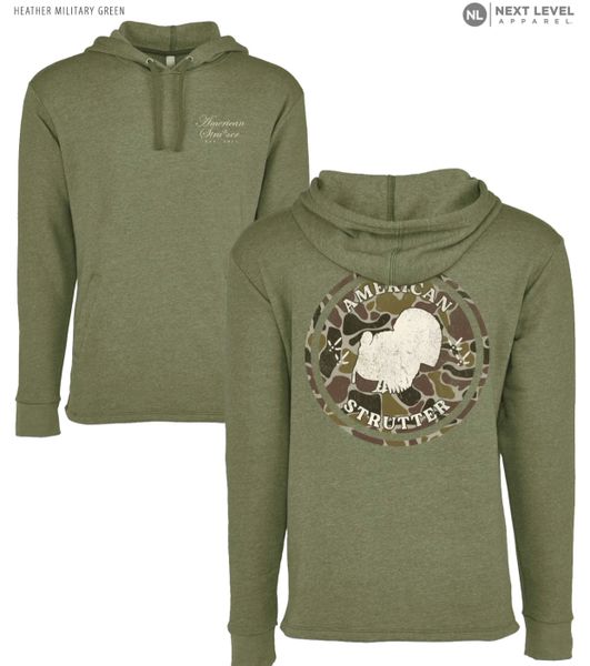 American Strutter 'Old School Camo' Hoodie (Military Green)