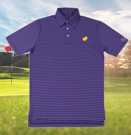 AMERICAN STRUTTER® PERFORMANCE POLO (PURPLE AND GOLD) PRE-ORDER**