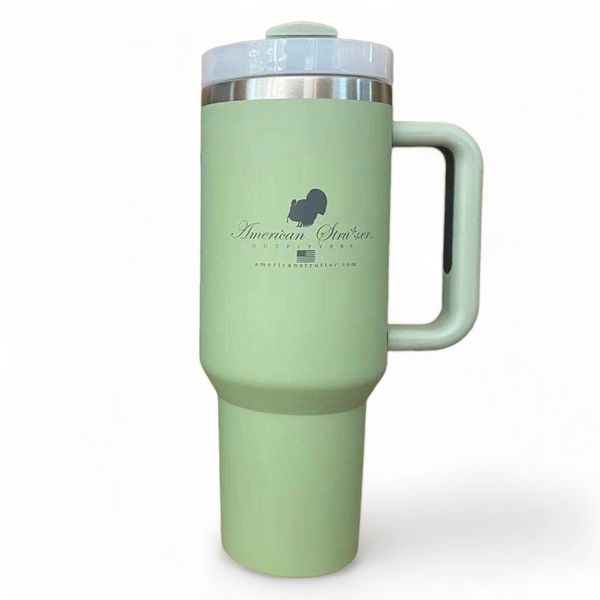 American Strutter® 40oz Stainless Insulated Tumbler with Straw (Sage and Gray)