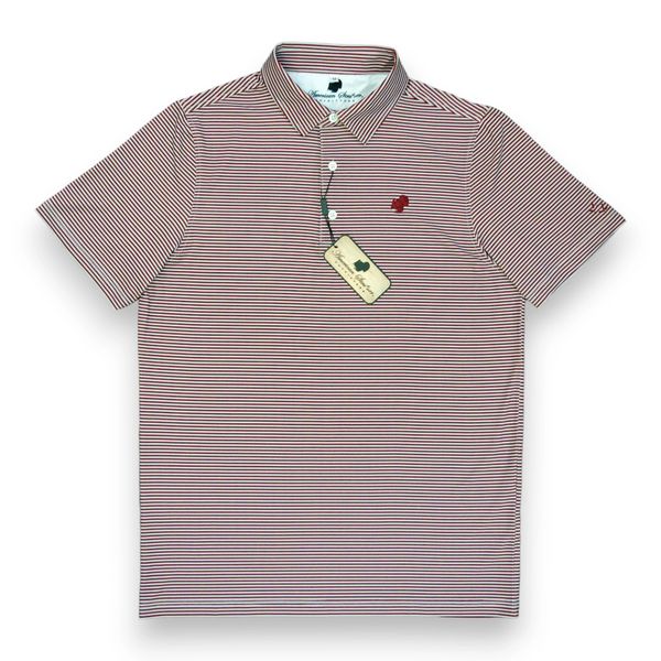 American Strutter® Performance Polo (Maroon/Gray Stripe)