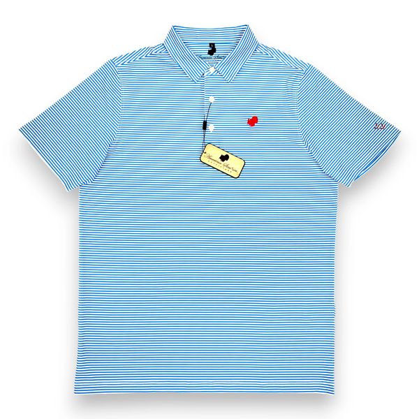 American Strutter® Performance Polo (Powder Blue/White Stripe)