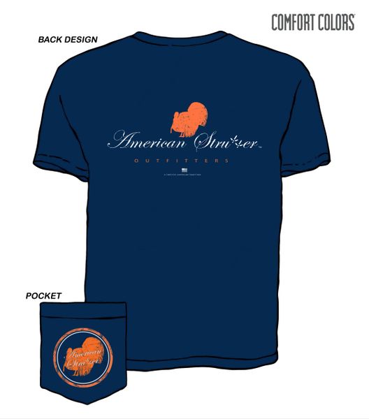 American Strutter® Vintage Collection Men's T-Shirt (Navy and Orange)